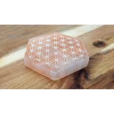 Fleur de vie Hexagonal Sélénite orange