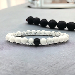 Howlite - Pierre de lave Grade AA 8mm