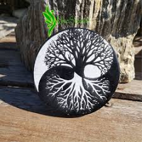 Plaque de sélénite Arbre blanc Yin/yang