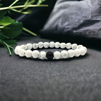 Howlite- Pierre de lave Grade AA 6mm