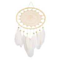 Attrape-rêves plume et macramé 20cm